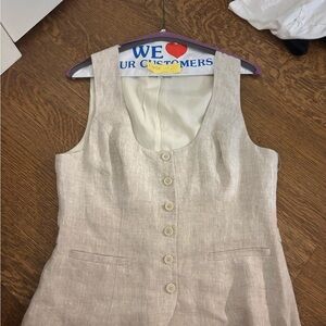 Reformation Cream Button-Up Dress